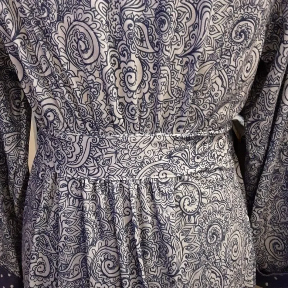 Sag Harbor Chemise and Robe Set‎ Paisley and Polka Dot sz L